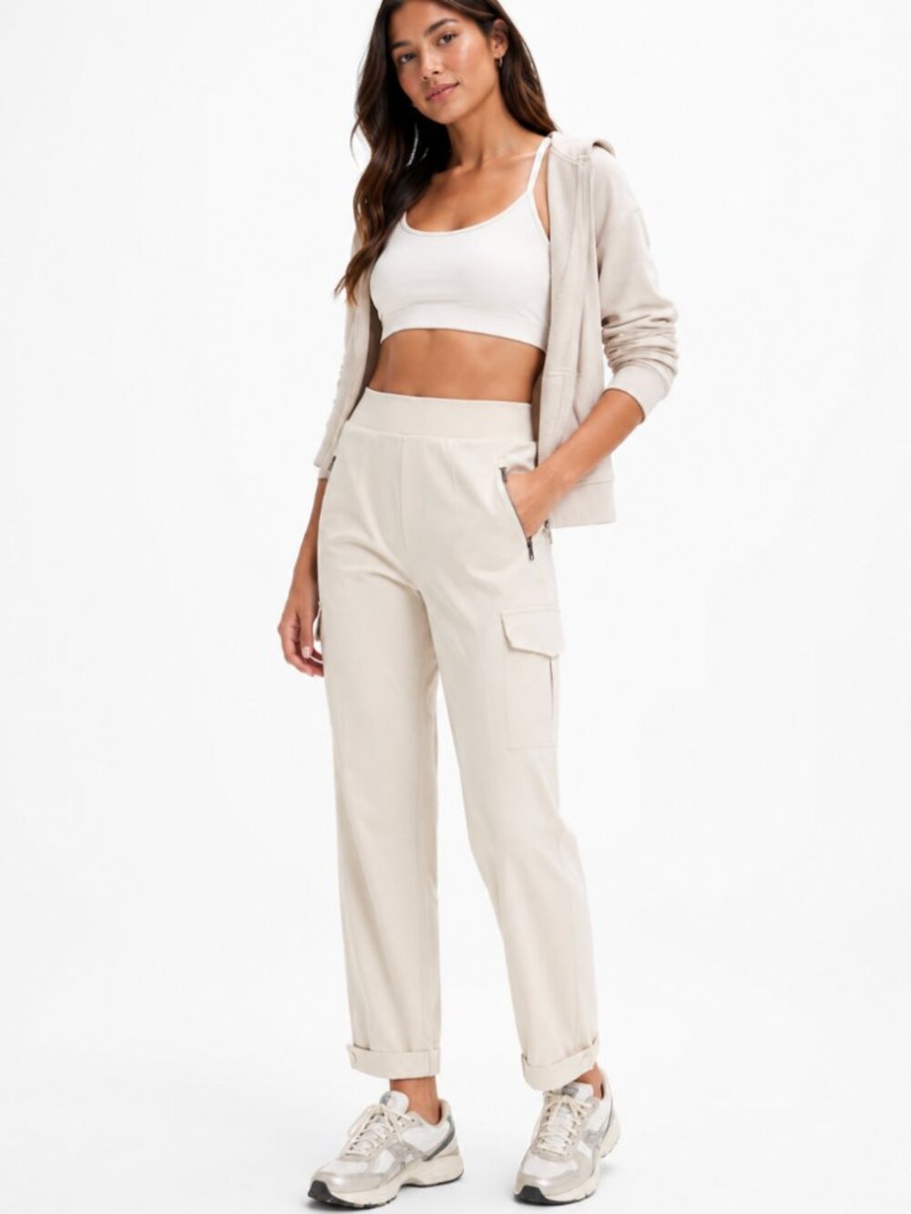 Athleta Endless High Rise Cargo Pant Women's Sz 10- Bone